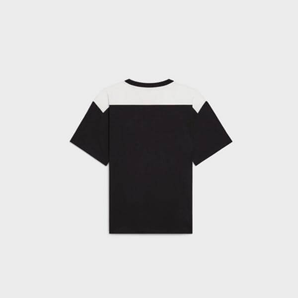 セリーヌ tシャツ コピー ルーズ フロント スタッズロゴ コットン 半袖 Tシャツ 2X839500O.38AW