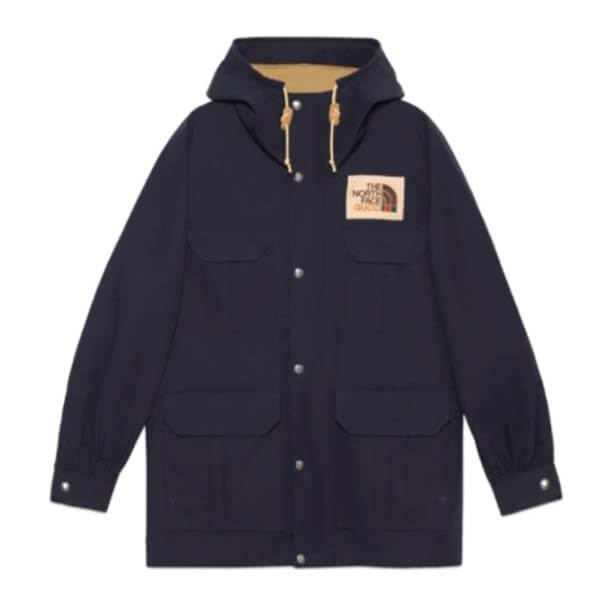 グッチ ノースフェイス コピー コート 歴史的コラボ入手困難!グッチ×THE NORTH FACE NAVY COAT