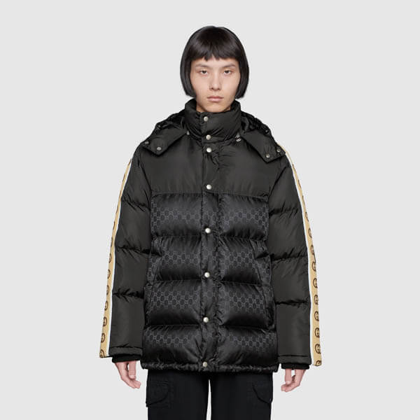 注目◇GG グッチ ダウン コピー ジャカード Down Jacket◇グッチダウン ブラック