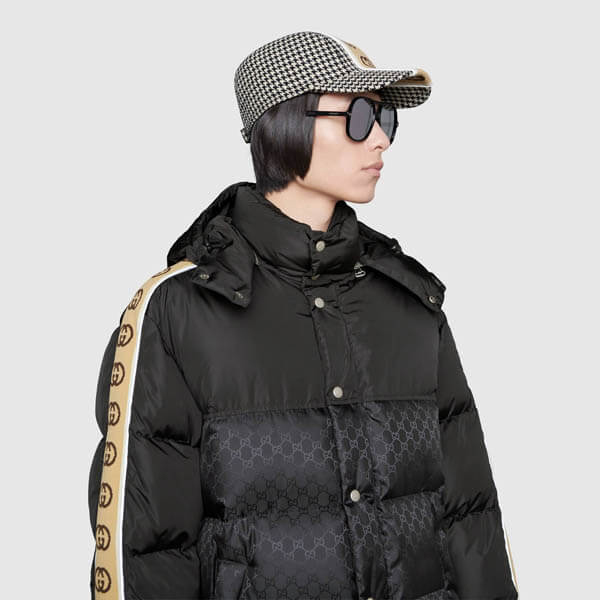 注目◇GG グッチ ダウン コピー ジャカード Down Jacket◇グッチダウン ブラック