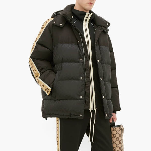 注目◇GG グッチ ダウン コピー ジャカード Down Jacket◇グッチダウン ブラック