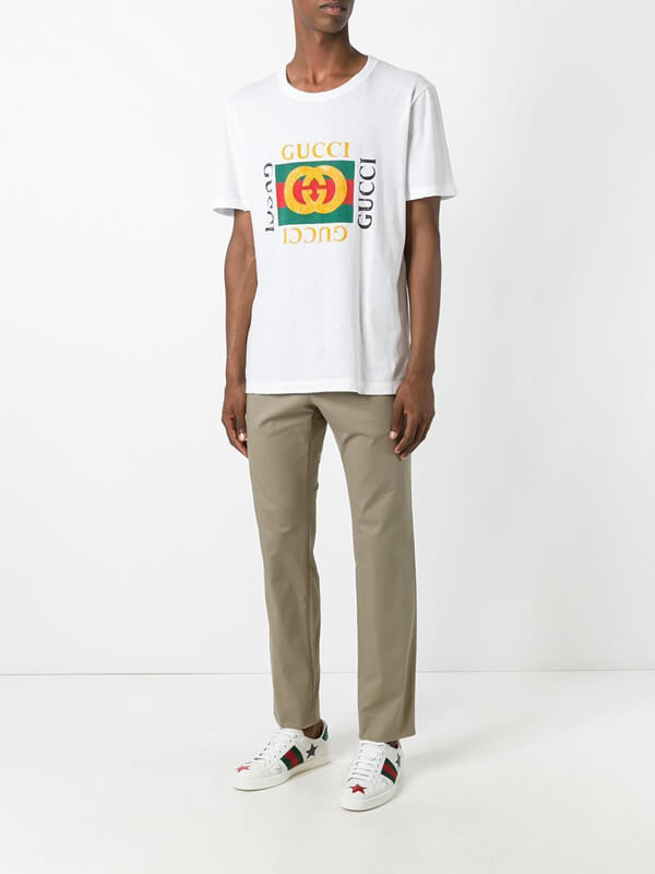 2017AW グッチスーパーコピー グッチ GG LOGO PRINTED T-SHIRTS