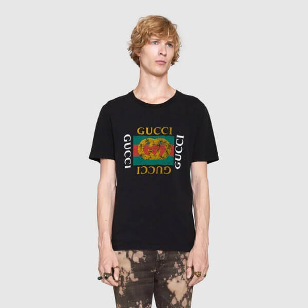 2020SS グッチスーパーコピー グッチ print ウォッシュドTシャツ
