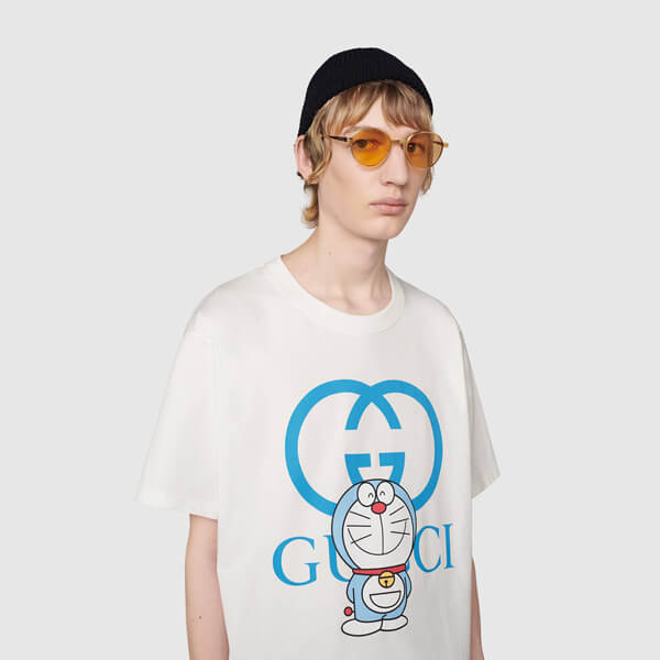 グッチ ドラえもん コピー☆21SS☆【グッチ】xDORAEMON★コラボ★オーバーサイズ Tシャツ 616036 XJDEZ 9791