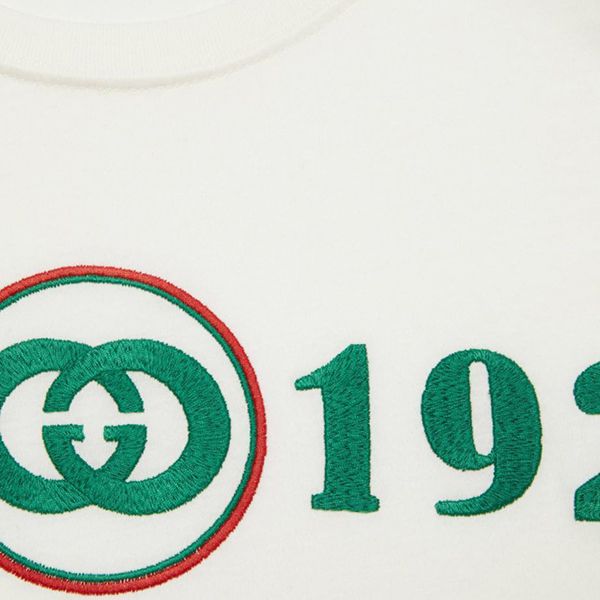 新作 グッチ 1921 コットン Tシャツ スーパーコピー ホワイト 615044XJD5U9128