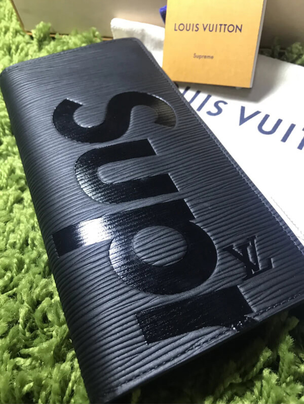 17-18AW新作 シュプリームコピー ルイヴィトン × シュプリーム PF. BRAZZA SP EPI Wallet 長財布 黒