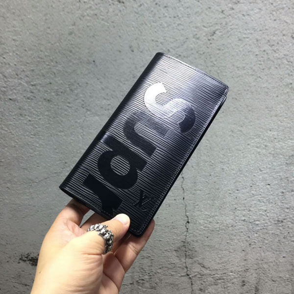 17-18AW新作 シュプリームコピー ルイヴィトン × シュプリーム PF. BRAZZA SP EPI Wallet 長財布 黒