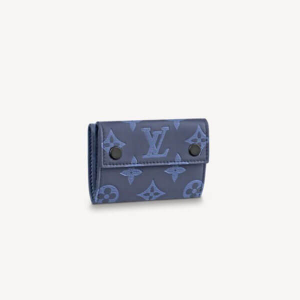 ルイヴィトン ネイビー コピー モノグラム シャドウ LV★ディスカバリーコンパクト ウォレット M80424