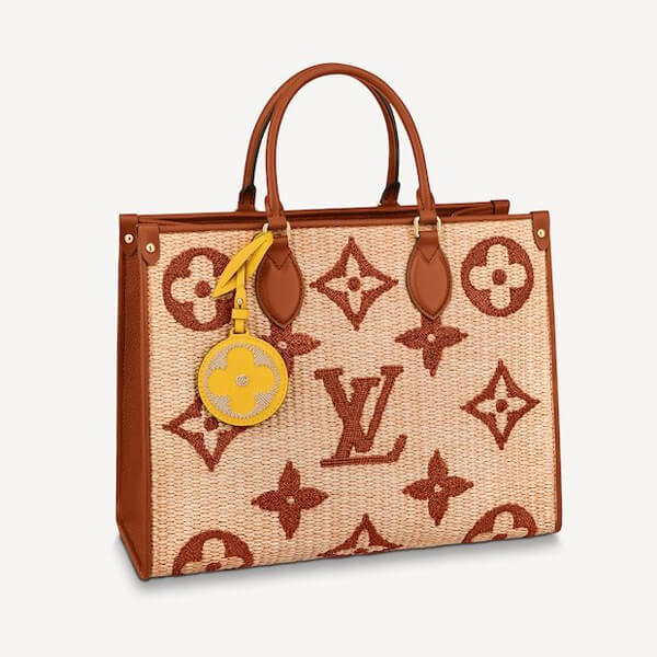 ルイヴィトン オンザゴー コピー ラフィア LV MM トートバッグ  モノグラム M57707