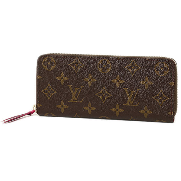 ルイヴィトンスーパーコピー　財布　ルイヴィトン　ヴィトン　LV　モノグラム　ラウンドファスナー長財布　ポルトフォイユクレマンス　フューシャ　M60742