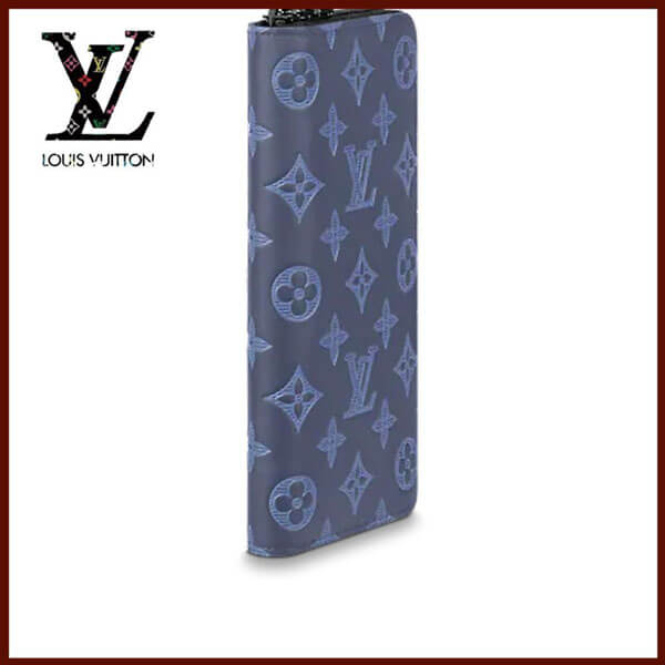 ルイヴィトン シャドウ ネイビー 偽物 LV ジッピーウォレット モノグラム ヴェルティカル M80423