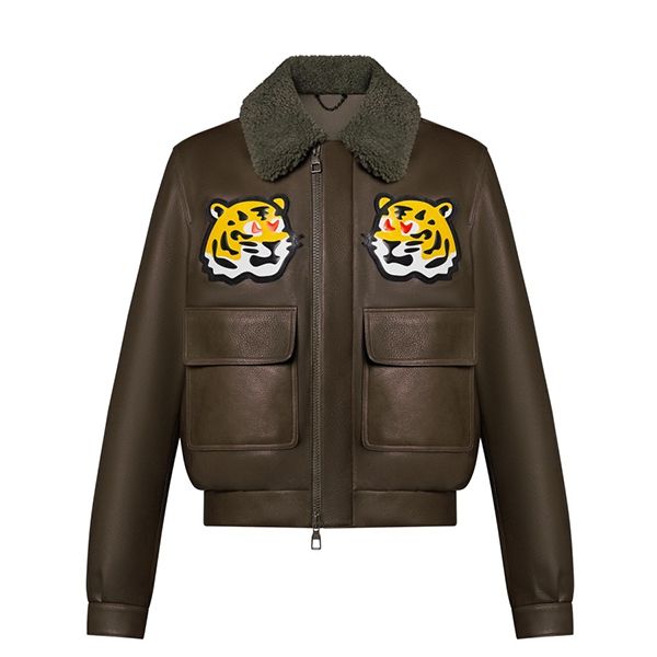 ルイヴィトン レザージャケット コピー LV x NIGO レザーブルゾンウィズタイガーパッチ 1A9K3Q大人気！注目度抜群！