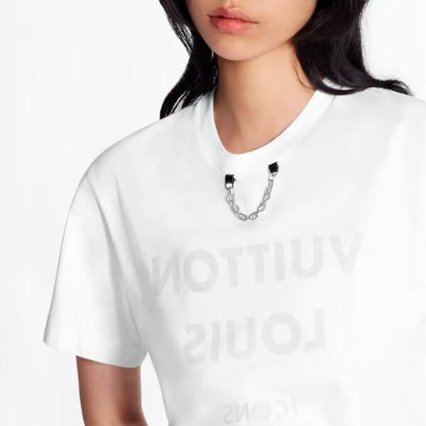【ルイヴィトン Tシャツ コピー】ルイヴィトンプリント コットンTシャツ 1A5TRN
