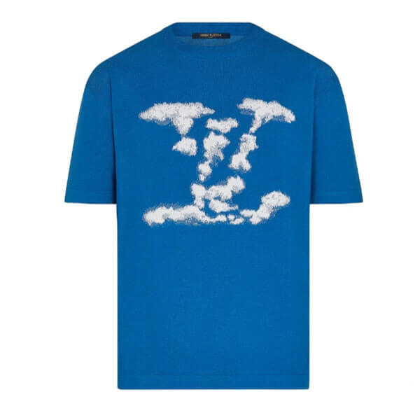 20FW ルイヴィトン Tシャツ コピー ルイヴィトン クラウドジャカードTシャツ 半袖 1A8A7X