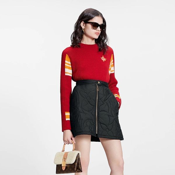 綺麗なルイヴィトン カシミヤ ヴィンテージ クルーネックセーター 偽物 red 1AAKNM