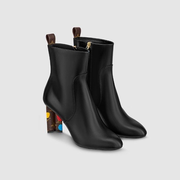 ルイヴィトン コピー LV × YK シルエットライン アンクルブーツ 草間彌生 1AB9WD