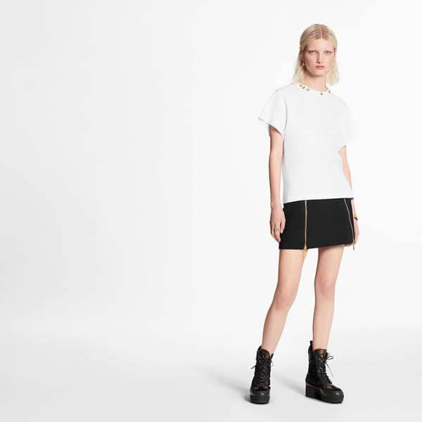 ルイヴィトン Tシャツ 偽物 サイドストラップTシャツ モノグラム フラワー