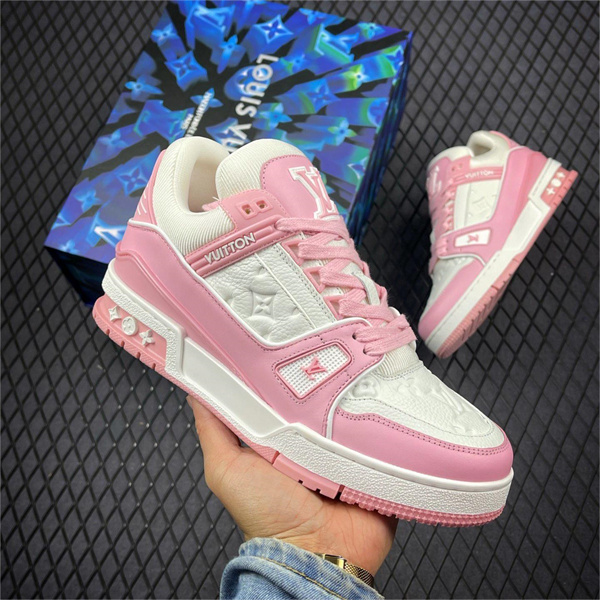 【希少限定カラー！】 LOUIS VUITTON コピー スニーカー ルイヴィトン TRAINERシリーズ 子牛革 クリームカラー