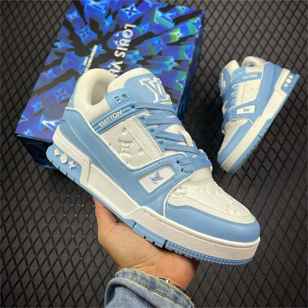 【希少限定カラー！】 LOUIS VUITTON コピー スニーカー ルイヴィトン TRAINERシリーズ 子牛革 クリームカラー