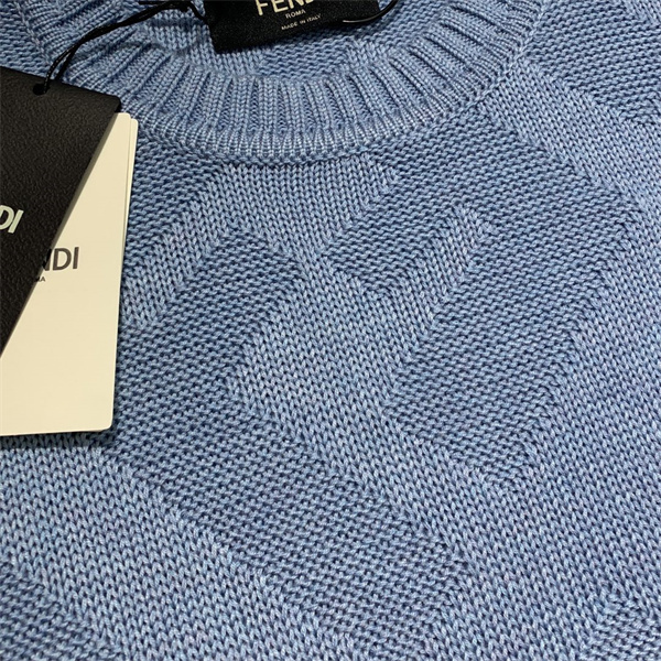 FENDI スーパー コピー ニートTシャツ タッセル飾り コットン ダブルガーゼ ジャカード編み フェンディ