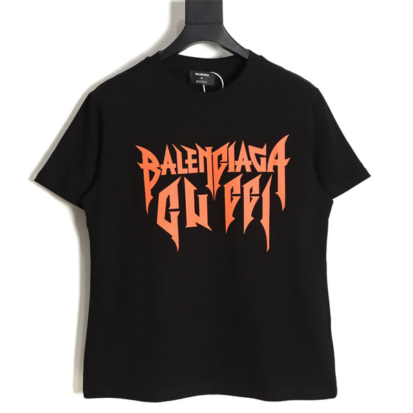 優しい雰囲気を醸し出し Gucci xBALENCIAGA スーパーコピー Tシャツ バレンシアガ オレンジ ロゴプリント 