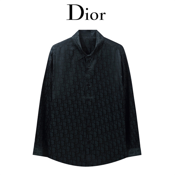 非常に優れた上品な新作 ディオール コピー シャツ モノグラム DIOR ボタンロゴ刻印 爽やか