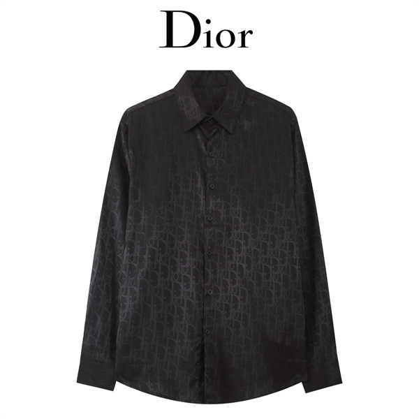 非常に優れた上品な新作 ディオール コピー シャツ モノグラム DIOR ボタンロゴ刻印 爽やか