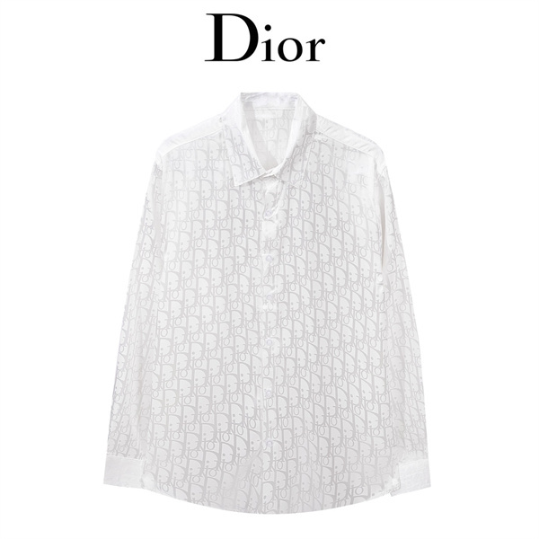 非常に優れた上品な新作 ディオール コピー シャツ モノグラム DIOR ボタンロゴ刻印 爽やか