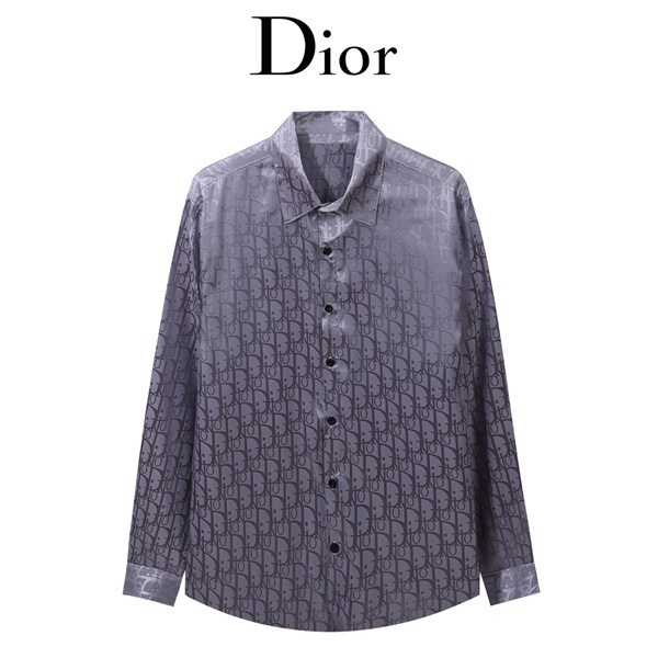 非常に優れた上品な新作 ディオール コピー シャツ モノグラム DIOR ボタンロゴ刻印 爽やか
