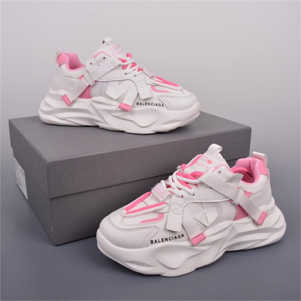 お洒落感が溢れる BALENCIAGA コピー スニーカー Rose Pink＆Blackシリーズ バレンシアガ 2色 エコ素材