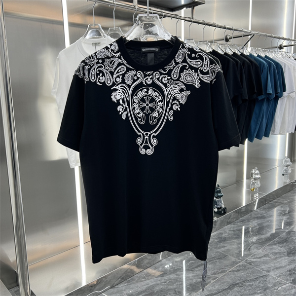 ☆☆CHROME HEARTS コピー カジュアル Tシャツ 純綿 クロスプリントロゴ 不規則 男女兼用 クロムハーツ☆