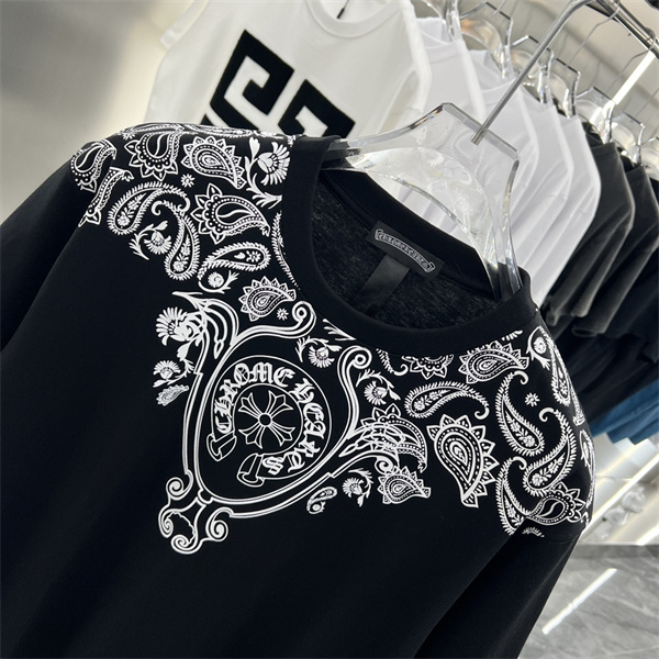 ☆☆CHROME HEARTS コピー カジュアル Tシャツ 純綿 クロスプリントロゴ 不規則 男女兼用 クロムハーツ☆