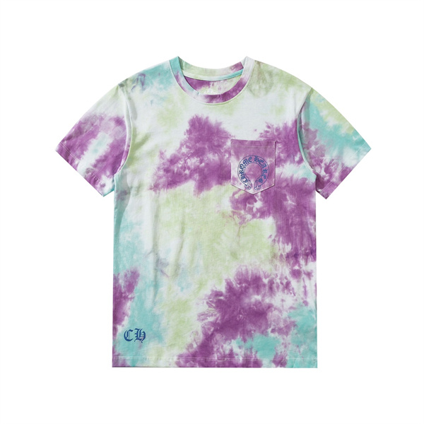 クロムハーツ 偽物 Tシャツ グラデーション ロゴプリント 男女兼用 100%コットン生地