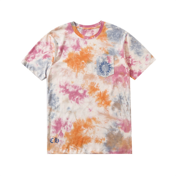 クロムハーツ 偽物 Tシャツ グラデーション ロゴプリント 男女兼用 100%コットン生地