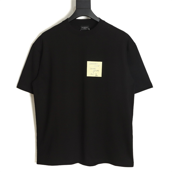 BALENCIAGA コピー Tシャツ 付箋紙 バレンシアガ コットン100% グラフィック 