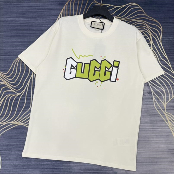 通気性と速乾性が優れ★GUCCI 偽物 Ｔシャツ ロゴプリント ネオングリーン コットン 柔らかく生地