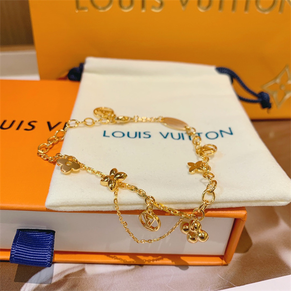 主役級の存在感 ルイヴィトン 偽物 ブレスレット モノグラム フラワー LOUIS VUITTON ゴールド 調節可能サイズ 