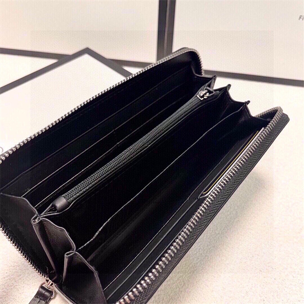 幅広く対応できる上品 GUCCI 偽物 長財布 モノグラム 牛革 レザー 21x11㎝ ブラック系 GGスプリーム シェリーライン ファスナー