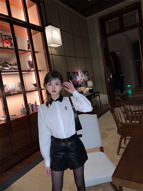 春先のトレンド Saint Laurent スーパーコピー シャツ レディース イヴ・サンローラン ミニマル エレガント風