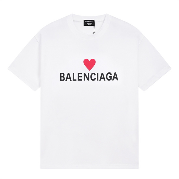オーバーサイズ BALENCIAGA スーパーコピー Tシャツ バレンシアガ ハート♥ ロゴ プリント 定番デザイン