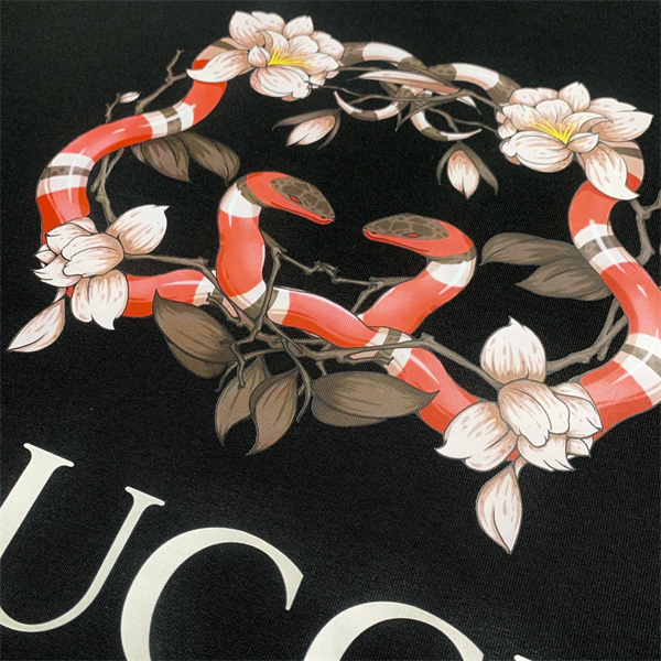 GUCCI コピー Tシャツ ヘビ 半袖 240g コットン グッチ GGロゴ プリント