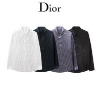 非常に優れた上品な新作 ディオール コピー シャツ モノグラム DIOR ボタンロゴ刻印 爽やか
