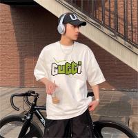 通気性と速乾性が優れ★GUCCI 偽物 Ｔシャツ ロゴプリント ネオングリーン コットン 柔らかく生地