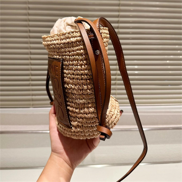 ロエベ LOEWE コピー かごバッグ ミニ traffia and hemp bucket bag 2WAY 