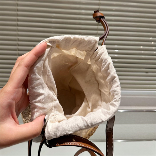 ロエベ LOEWE コピー かごバッグ ミニ traffia and hemp bucket bag 2WAY 