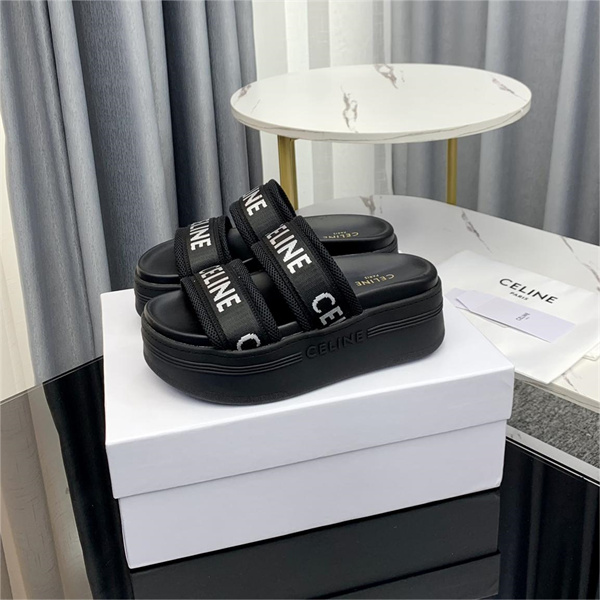 おすすめトレンド新作 CELINE コピー サンダル セリーヌ メッシュ ジャカード テキスタイル スライド