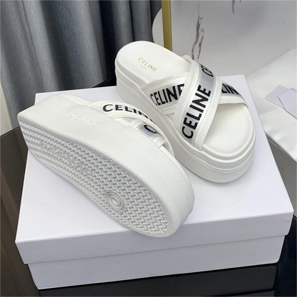 大人っぽい雰囲気が感じ セリーヌ コピー サンダル CELINE メッシュ ジャカード テキスタイル スライド