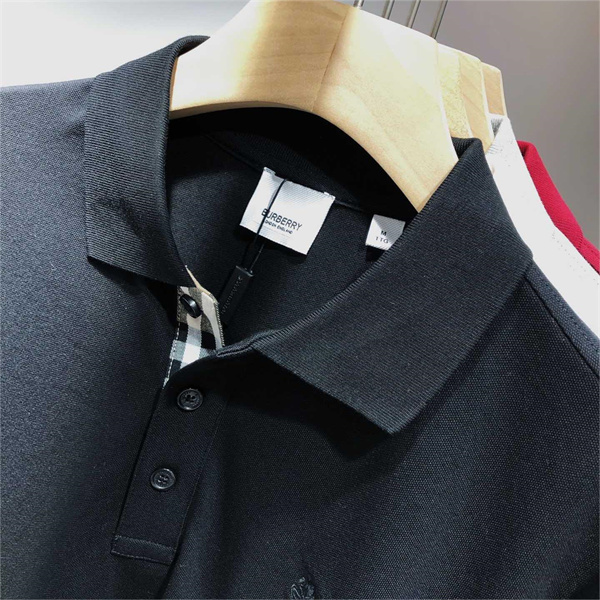 SNSで話題沸騰中 バーバリー コピー ポロシャツ ロゴ刺繡 馬上の騎士 BURBERRY 襟のチェック柄 