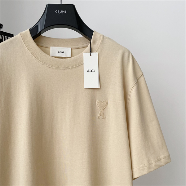 抜け感 アミ パリス スーパー コピー Tシャツ 刺繡 ロゴ 純綿 AMI PARIS