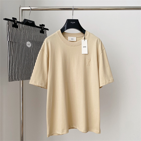 抜け感 アミ パリス スーパー コピー Tシャツ 刺繡 ロゴ 純綿 AMI PARIS